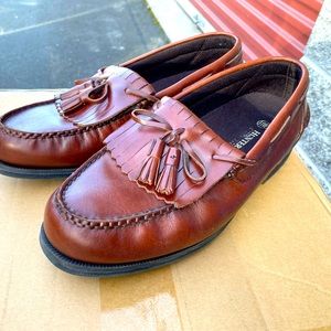 HUNTER'S BAY Men's Brown Leather Slip On Tassel Loafers Dress Shoes Sz 11W